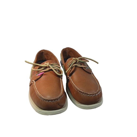 Sperry Men's Top Sider Boat Shoes Preowned Great Condition Tan Leather 10M - Picture 10 of 11